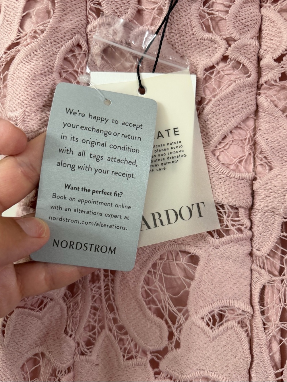 Bardot Lina Lace Dress in Pink Rose - Picture 8 of 10